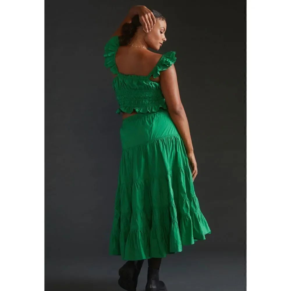 NWT Maeve Smocked Taffeta Tank